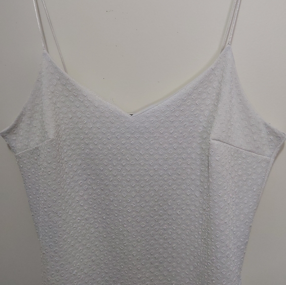 River Island White Dotted Dress with Sheer End Size 8 - Picture 4 of 5